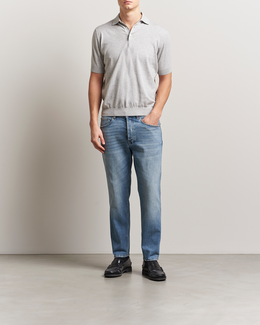 Men | Jeans | Lardini | Tapered Washed Jeans Blue