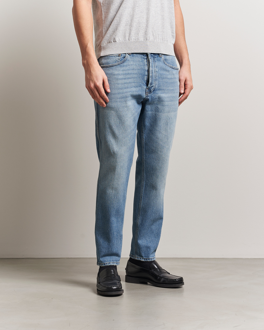 Men | Jeans | Lardini | Tapered Washed Jeans Blue