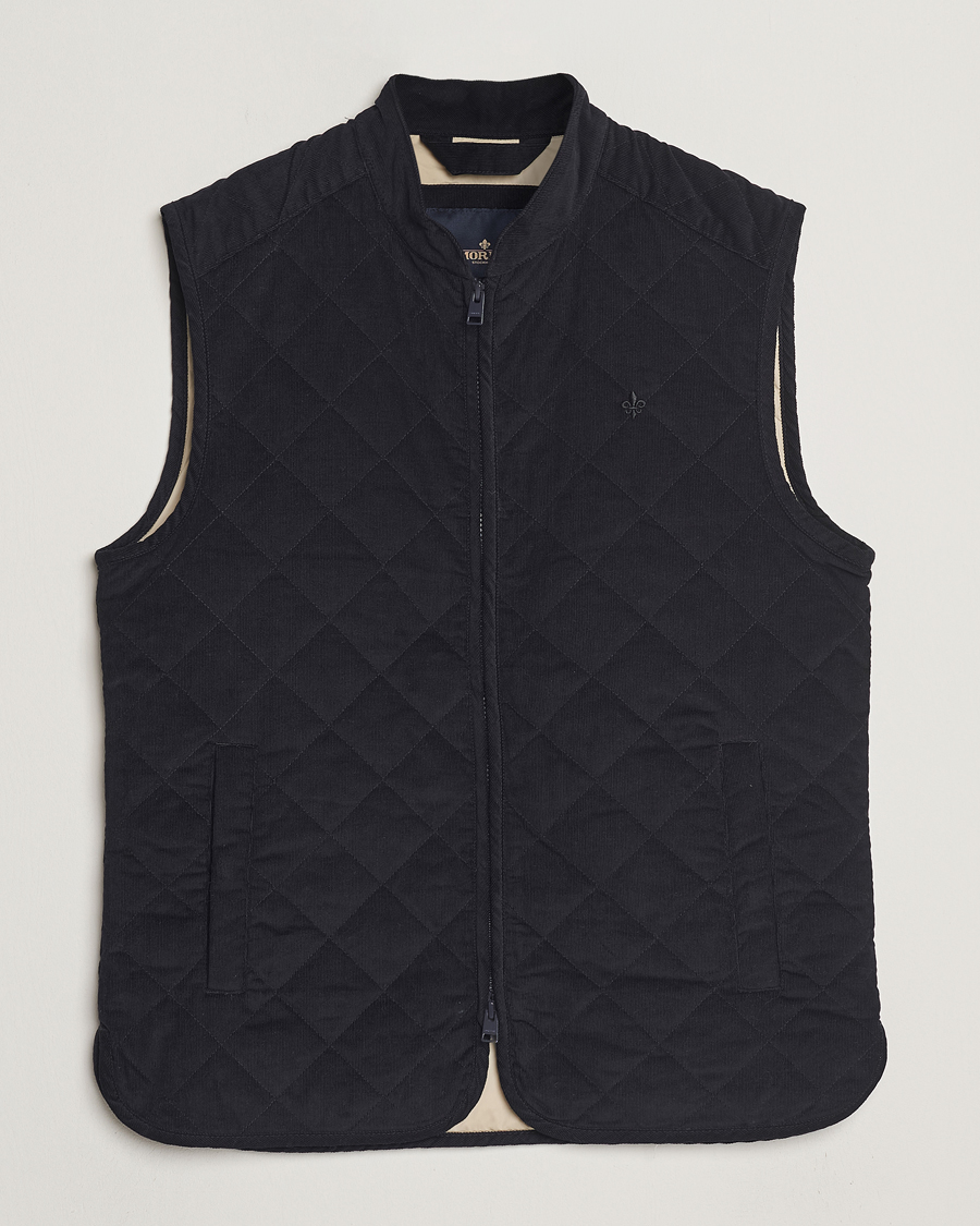Men | Coats & Jackets | Morris | Teddy Quilted Cord Vest Navy