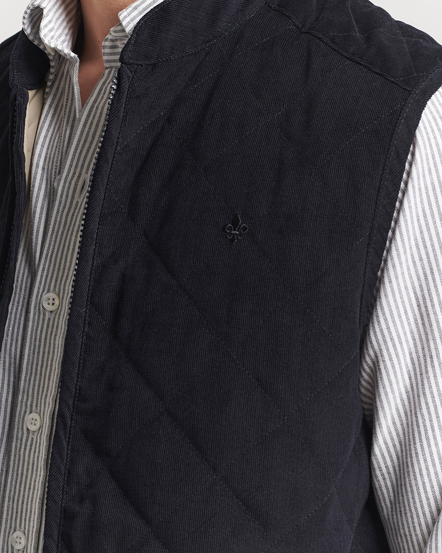 Men | Coats & Jackets | Morris | Teddy Quilted Cord Vest Navy
