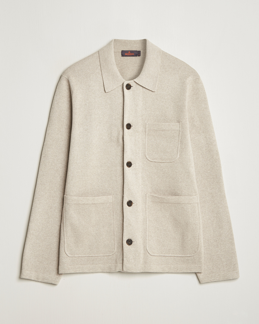 Men | Shirts | Morris | Jake Knitted Shirt Jacket Beige