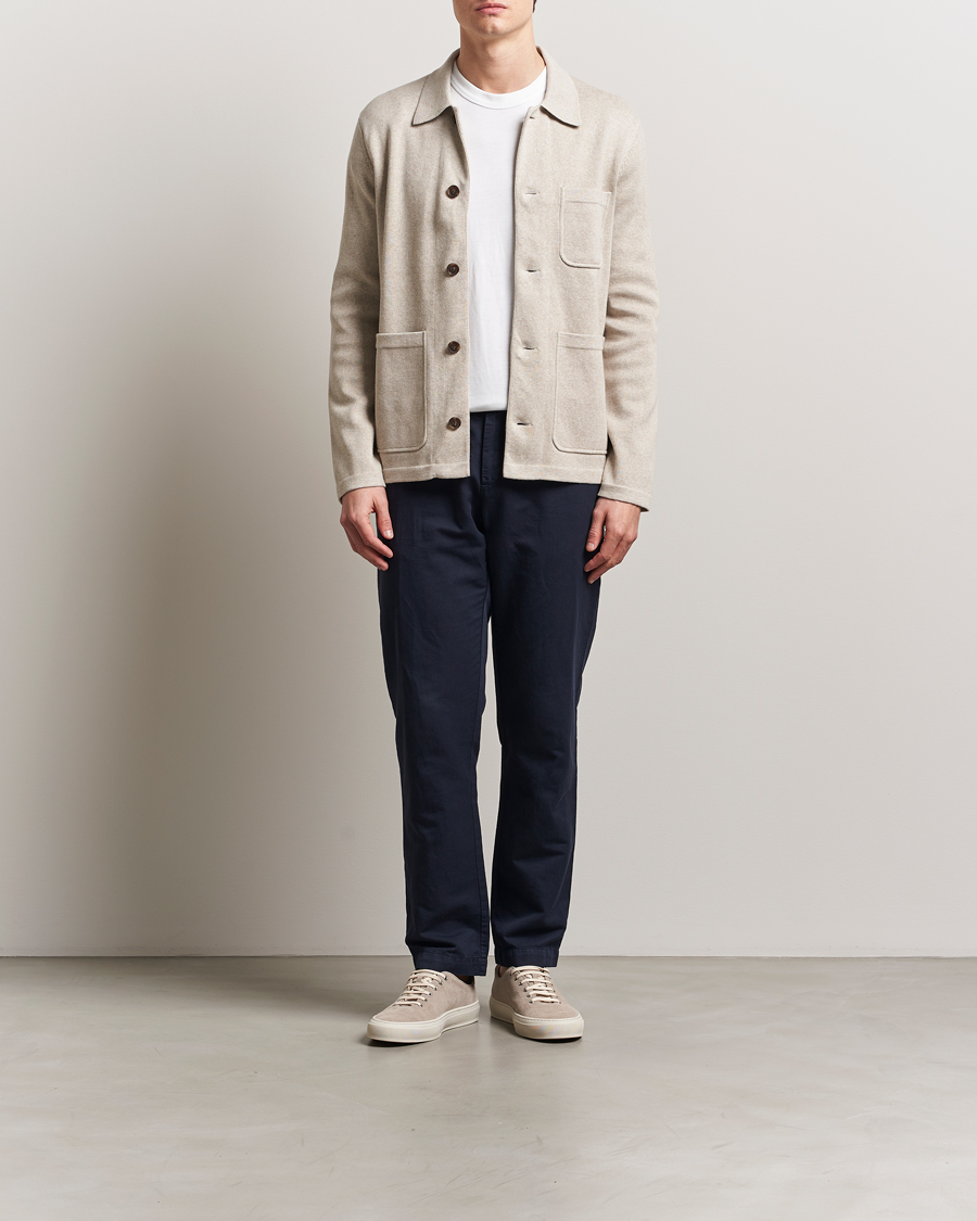 Men | Shirts | Morris | Jake Knitted Shirt Jacket Beige