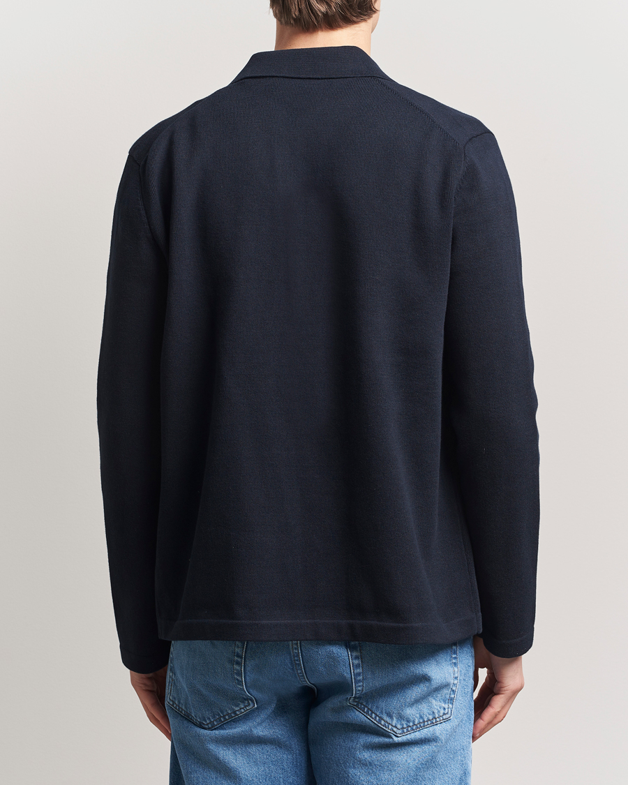Men | Shirts | Morris | Jake Knitted Shirt Jacket Navy