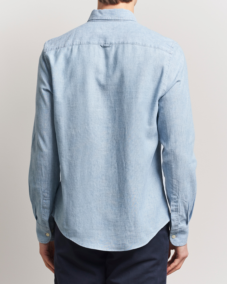 Men | Shirts | Morris | Linen Indigo Shirt Light Blue