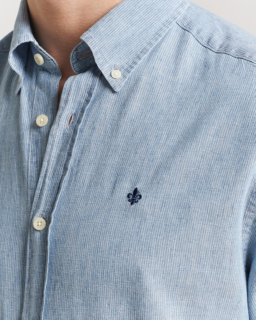 Men | Shirts | Morris | Linen Indigo Shirt Light Blue