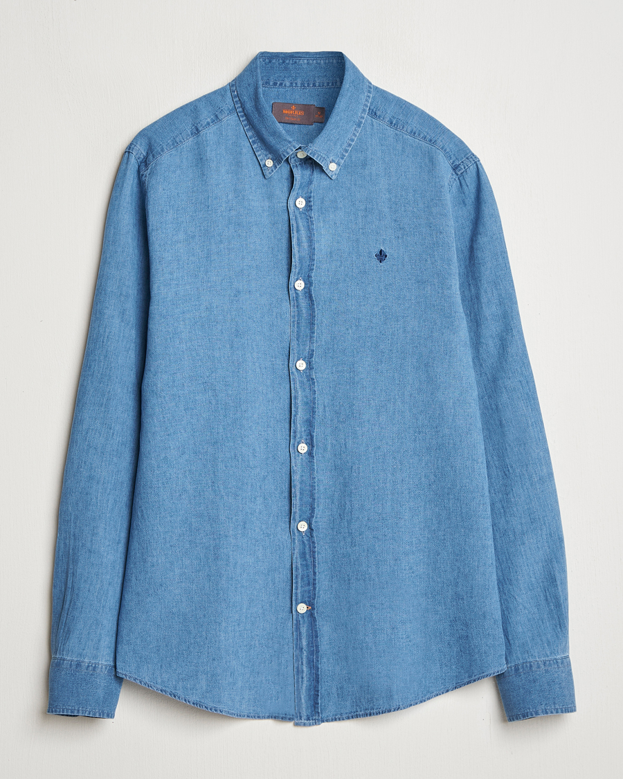 Men | Shirts | Morris | Linen Indigo Shirt Dark Blue