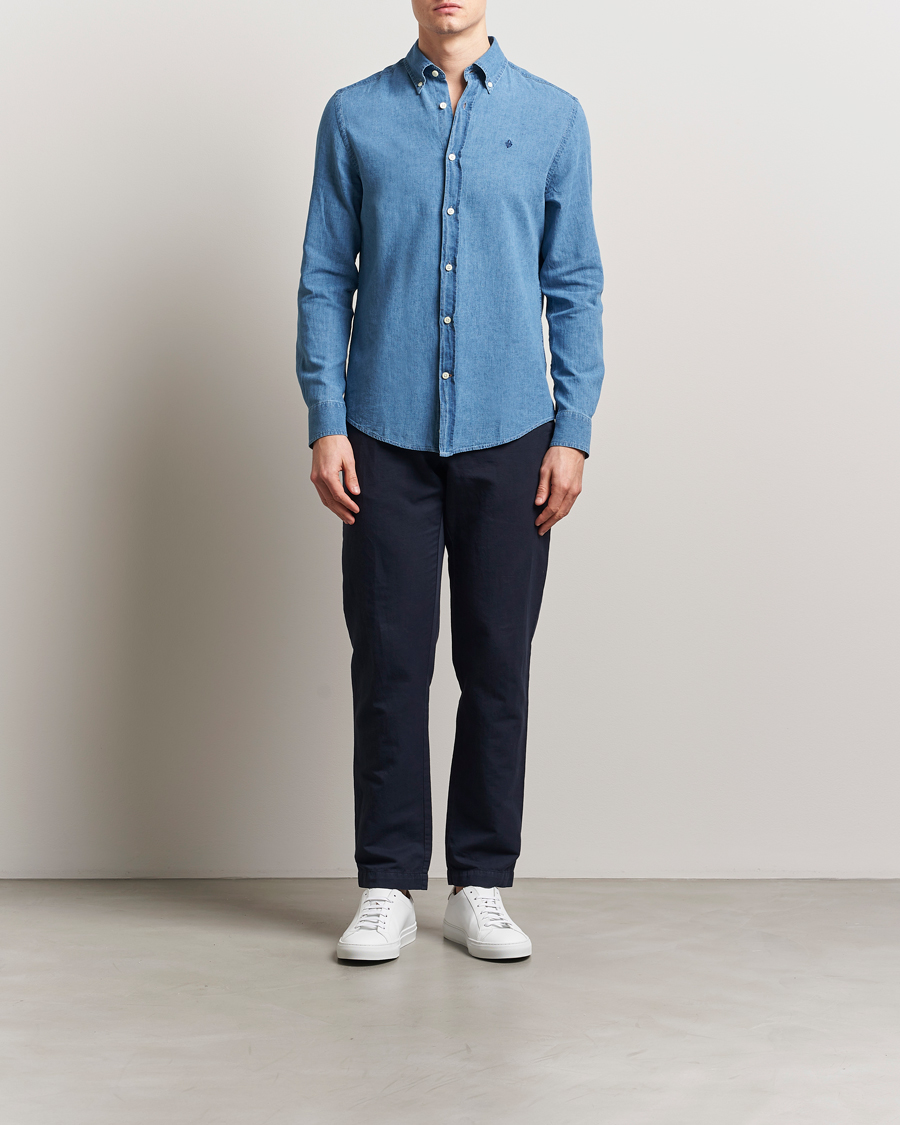 Men | Shirts | Morris | Linen Indigo Shirt Dark Blue