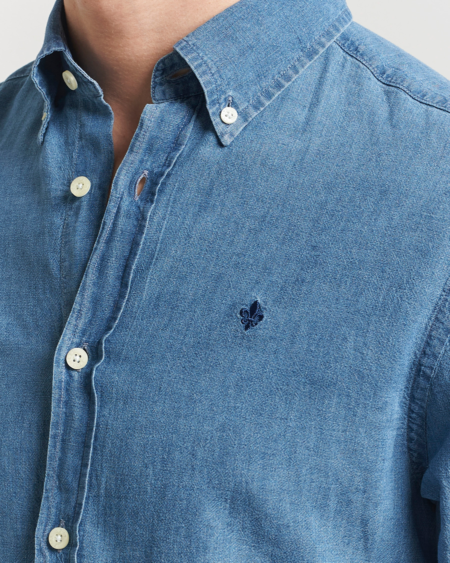 Men | Shirts | Morris | Linen Indigo Shirt Dark Blue