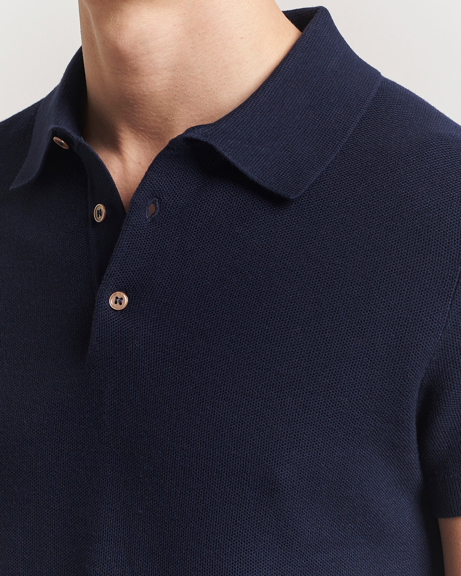 Men | Polo Shirts | Morris | Walter Knitted Polo Navy