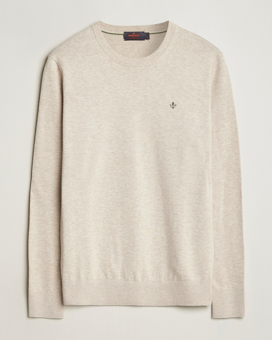 Men | Sweaters & Knitwear | Morris | Riley Cotton O-Neck Khaki