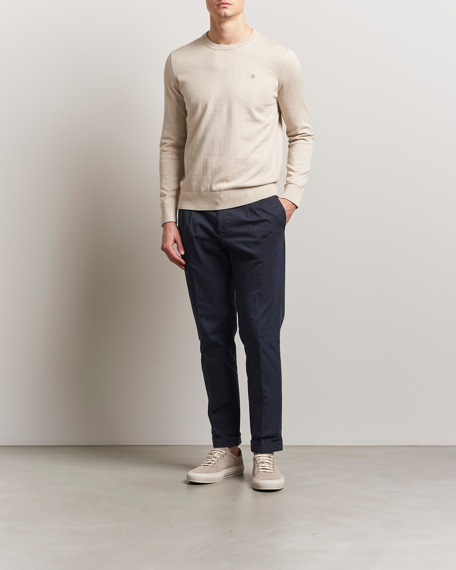 Men | Sweaters & Knitwear | Morris | Riley Cotton O-Neck Khaki