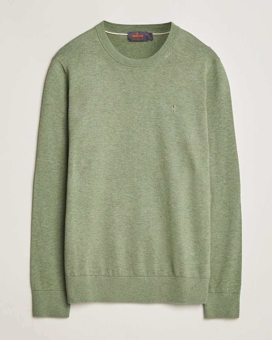 Men | Sweaters & Knitwear | Morris | Riley Cotton O-Neck Olive