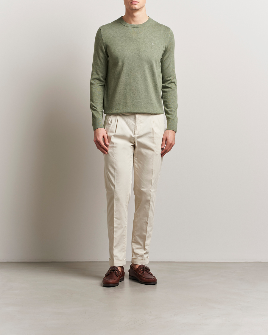 Men | Sweaters & Knitwear | Morris | Riley Cotton O-Neck Olive