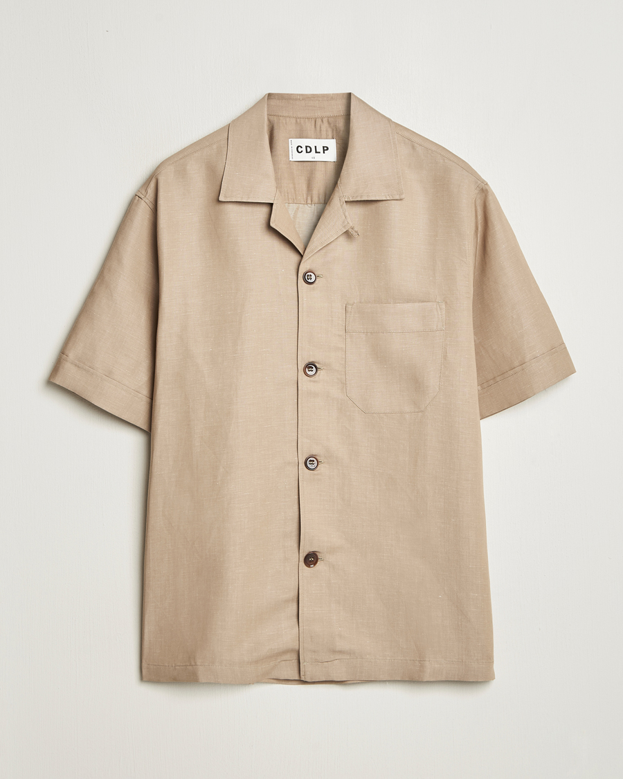 Men | Shirts | CDLP | Camp Collar Shirt Hazel Beige