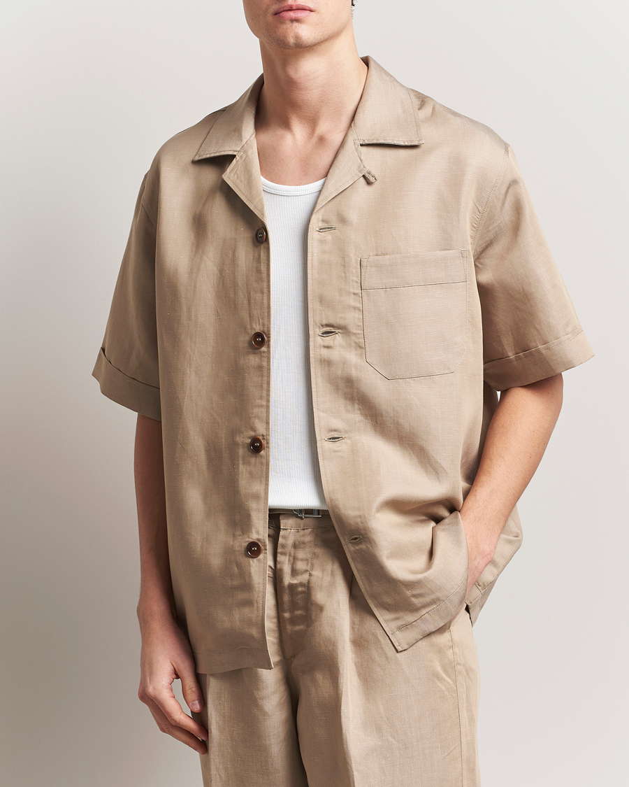 Men | Shirts | CDLP | Camp Collar Shirt Hazel Beige
