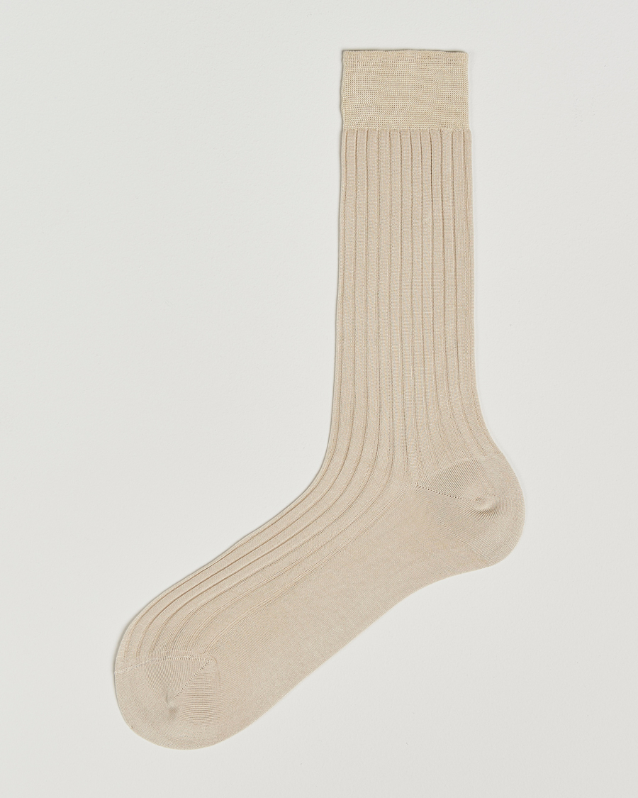 Men | Underwear & Socks | Bresciani | Cotton Ribbed Short Socks Light Beige