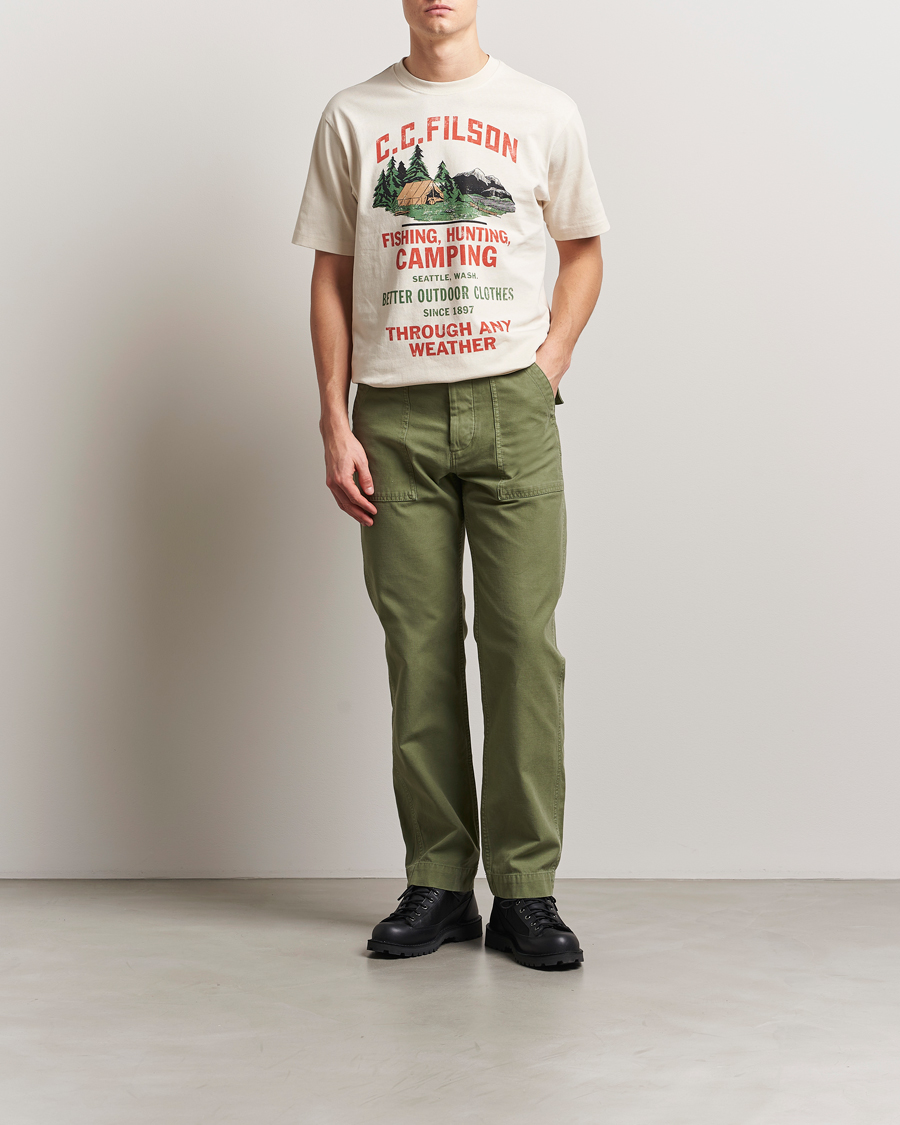 Men | Trousers | Filson | Field Supply Pants Washed Green