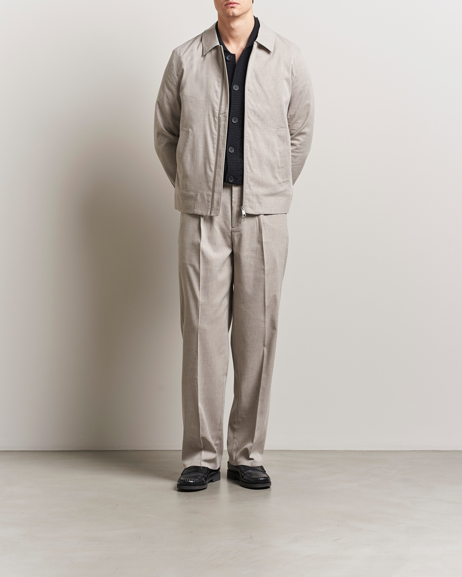 Men | Trousers | LES DEUX | Reece Pleated Slub Suit Pants Light Sand
