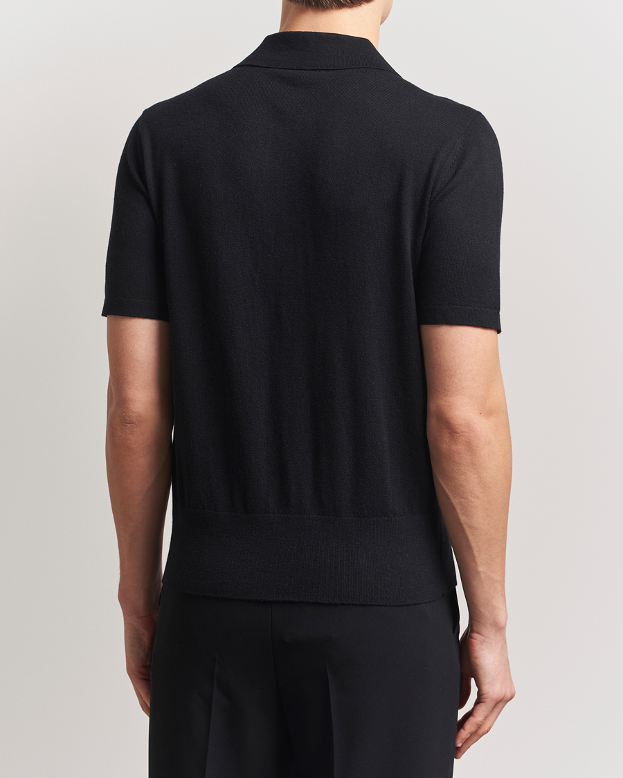 Men | Shirts | Tiger of Sweden | Araawen Knitted Short Sleeve Shirt Black