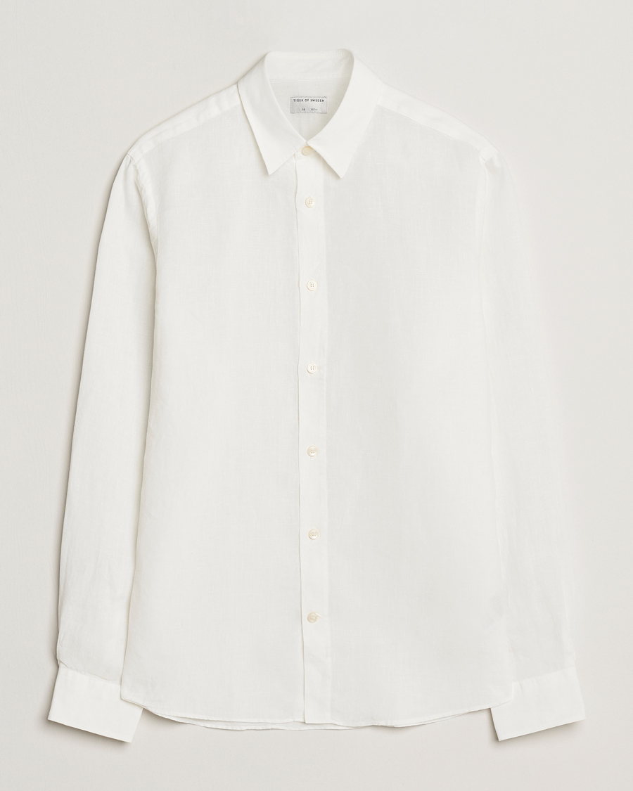Men | Shirts | Tiger of Sweden | Spenser Linen Shirt Off White