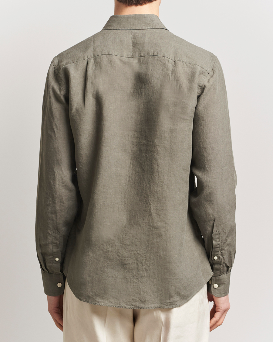 Men | Shirts | Tiger of Sweden | Spenser Linen Shirt Thyme Green