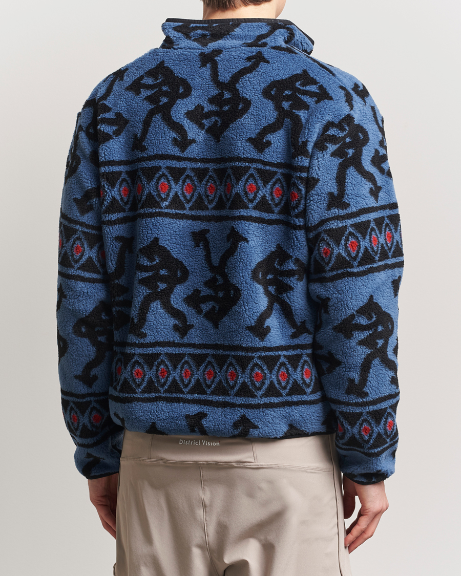 Men | Sweaters & Knitwear | District Vision | Half Zip Pile Fleece Blue Arrow