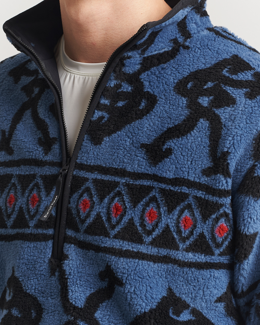 Men | Sweaters & Knitwear | District Vision | Half Zip Pile Fleece Blue Arrow