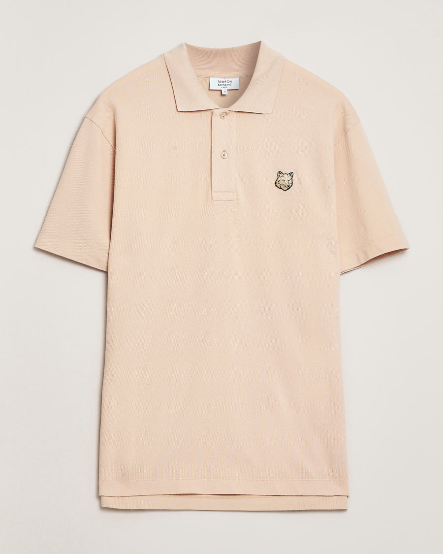 Men | Polo Shirts | Maison Kitsuné | Tonal Fox Head Polo Smoke Beige