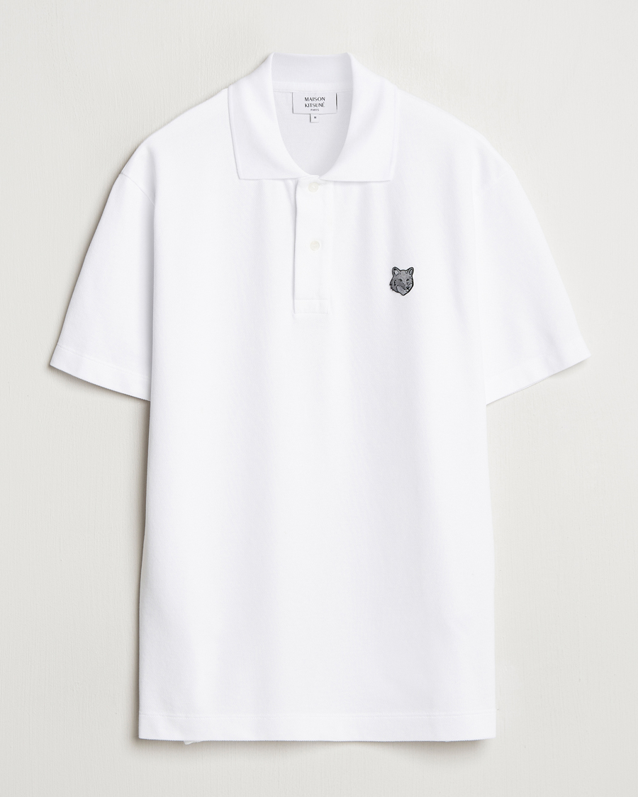 Men | Polo Shirts | Maison Kitsuné | Tonal Fox Head Polo White