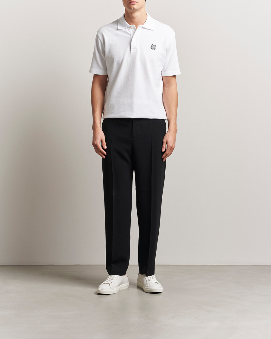 Men | Polo Shirts | Maison Kitsuné | Tonal Fox Head Polo White