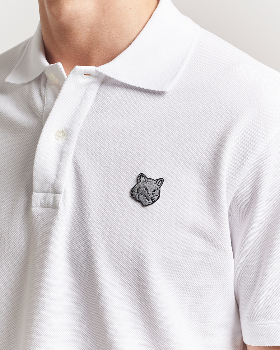 Men | Polo Shirts | Maison Kitsuné | Tonal Fox Head Polo White