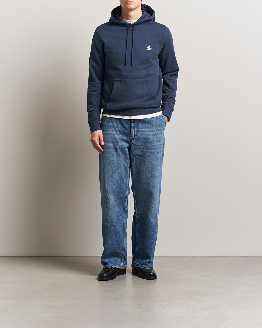 Men | Sweaters & Knitwear | Maison Kitsuné | Chillax Hoodie Ink Blue