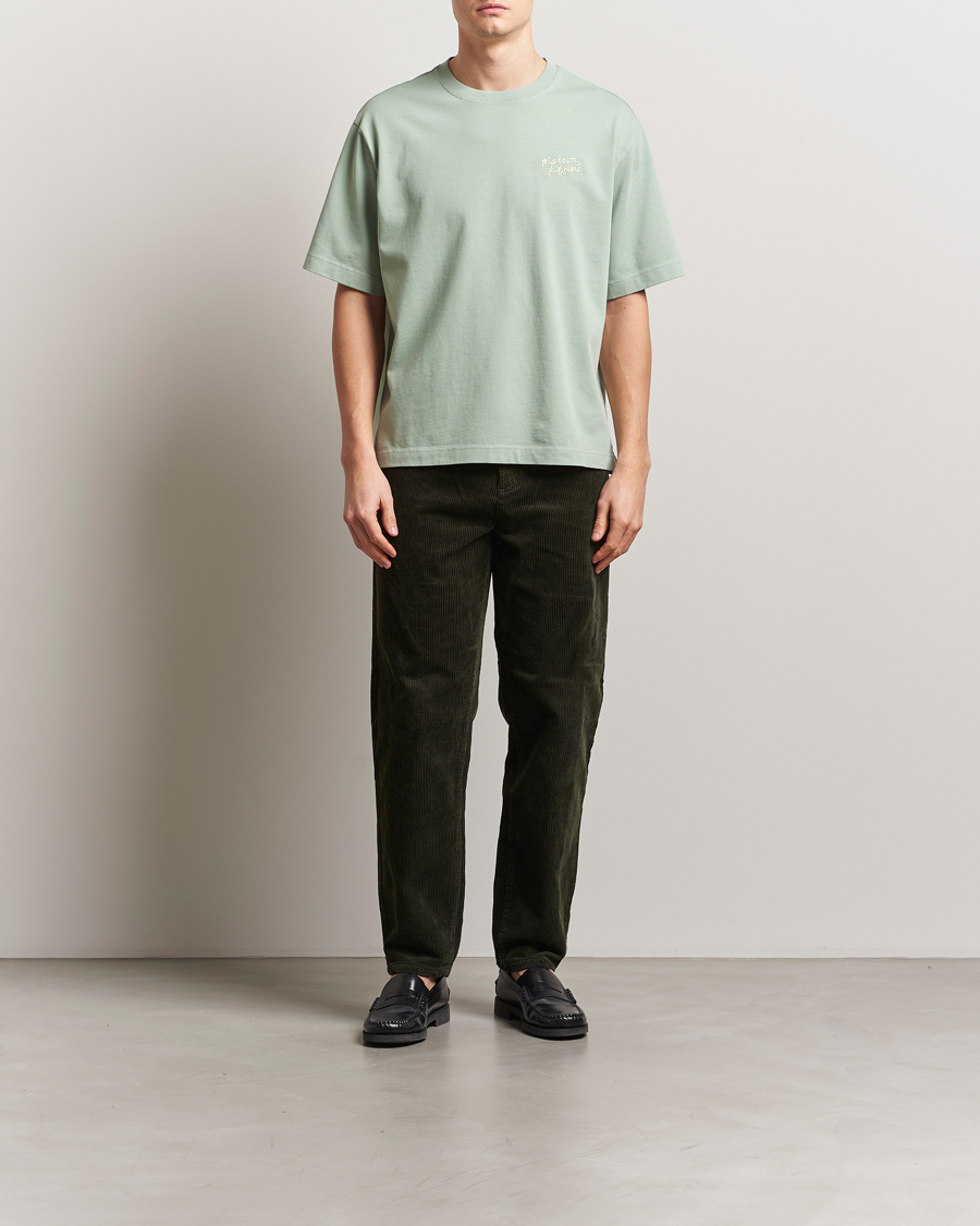 Men | T-Shirts | Maison Kitsuné | Handwriting Embroidery T-Shirt Vert De Gris