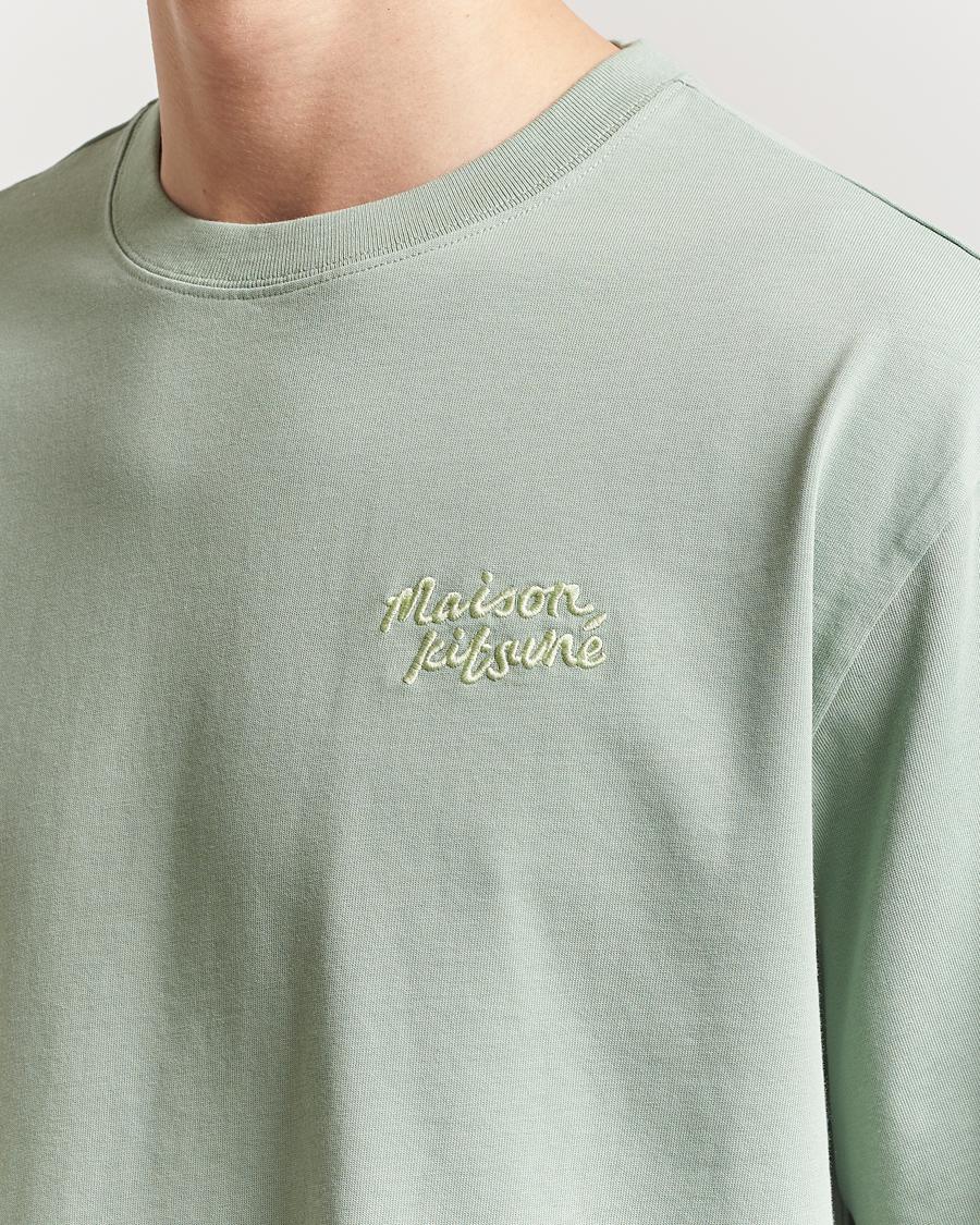 Men | T-Shirts | Maison Kitsuné | Handwriting Embroidery T-Shirt Vert De Gris