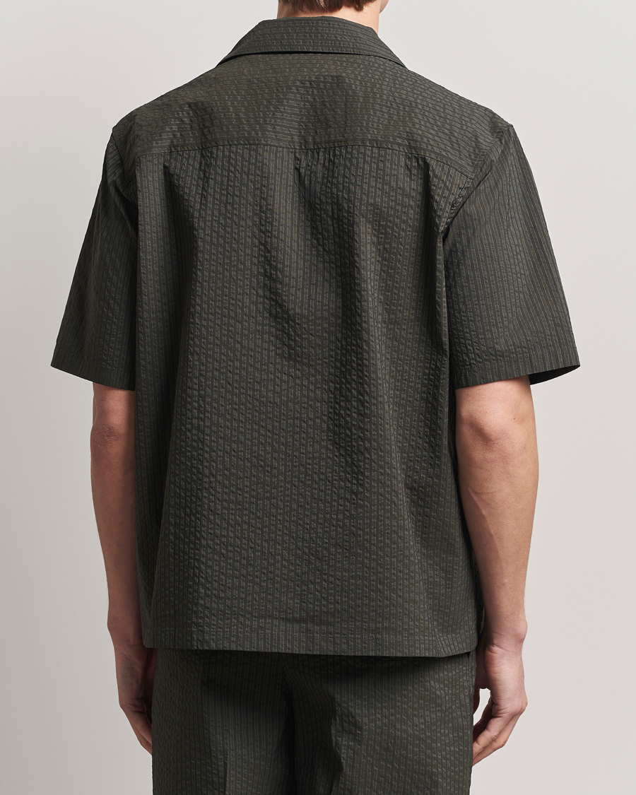 Men | Shirts | Maison Kitsuné | Resort Seersucker Short Sleeve Shirt Ranger Green