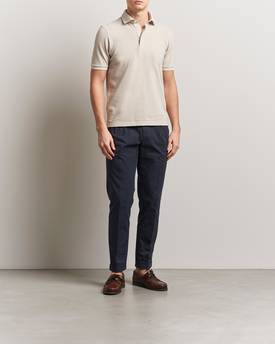 Men | Polo Shirts | Gran Sasso | Washed Polo Beige Melange