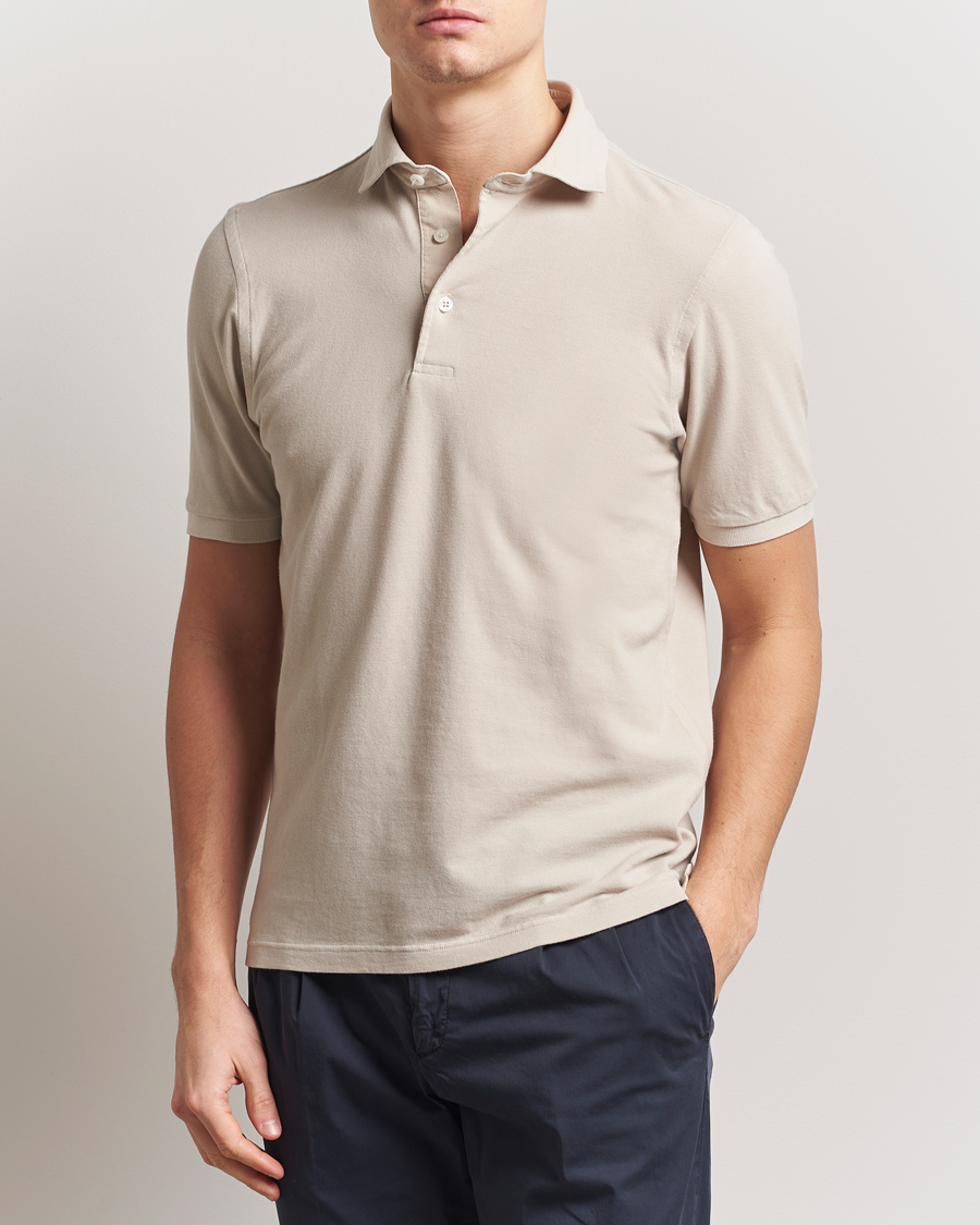 Men | Polo Shirts | Gran Sasso | Washed Polo Beige Melange