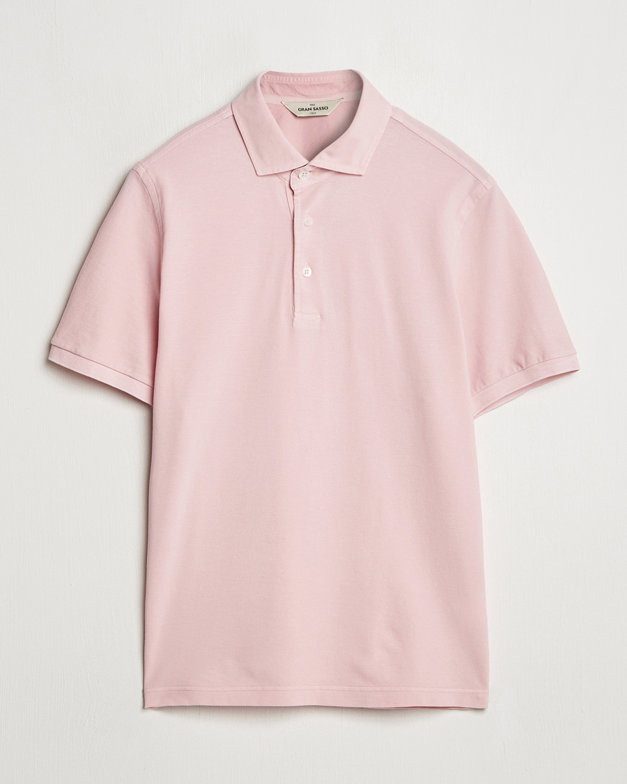 Men | Polo Shirts | Gran Sasso | Washed Polo Pink