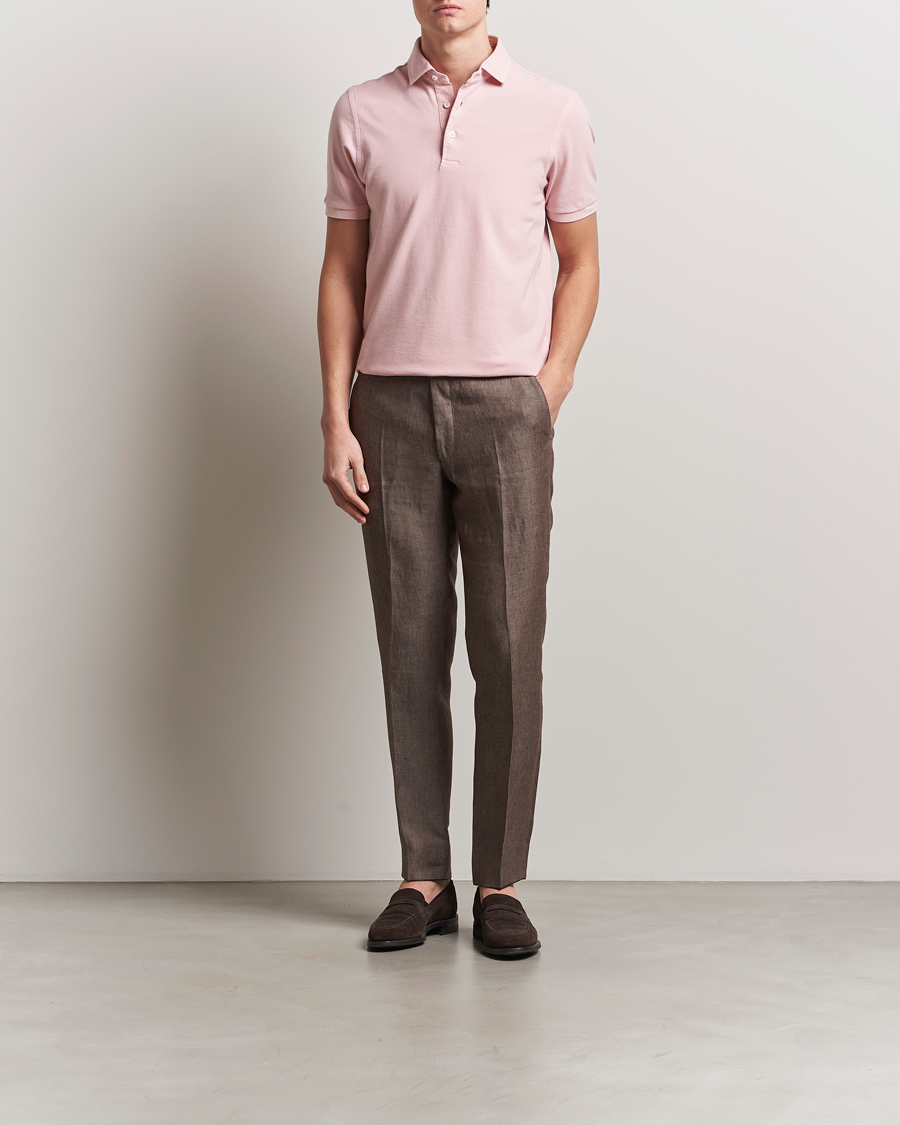Men | Polo Shirts | Gran Sasso | Washed Polo Pink