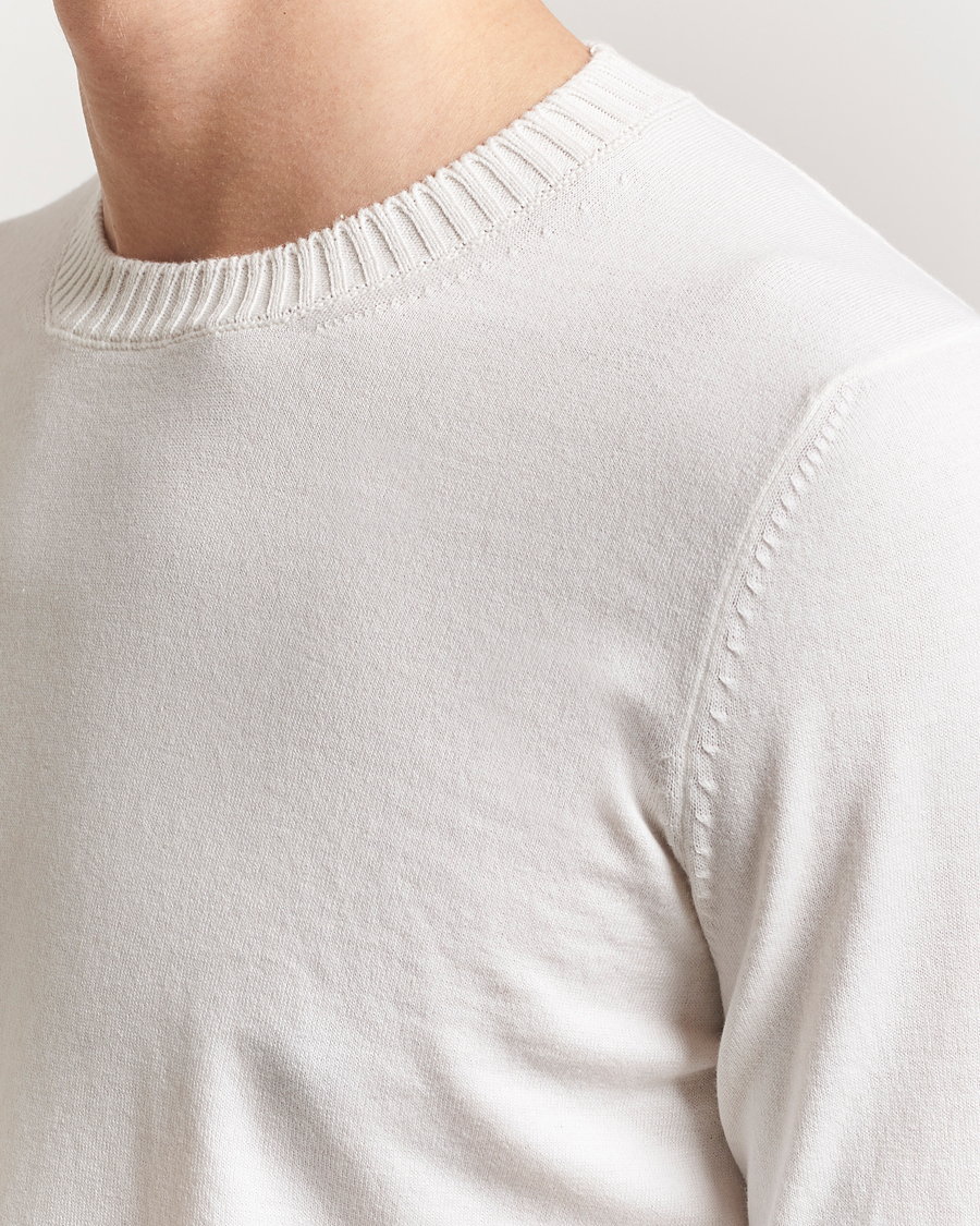 Men | Sweaters & Knitwear | Gran Sasso | Cotton/Cashmere Knitted Crew Neck Sweater Cream Melange