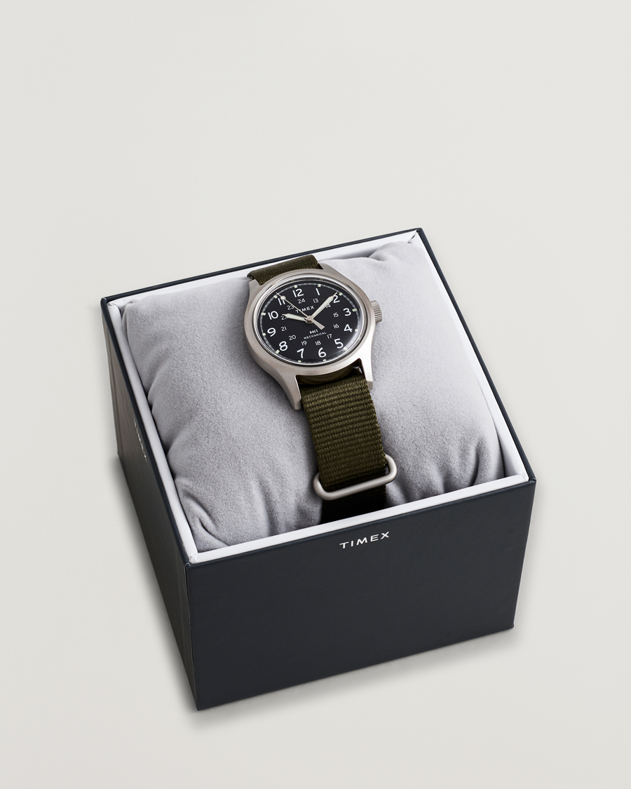 Timex MK1 Hand Wind 36mm Green Black Dial at CareOfCarl.com