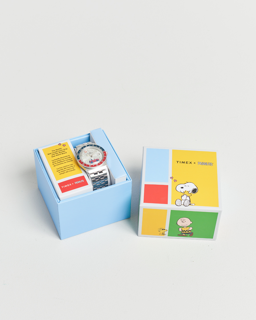 Men | Timex Timex X Peanuts Q GMT Snoopy 38mm Silver Dial | Timex | X Peanuts Q GMT Snoopy 38mm Silver Dial