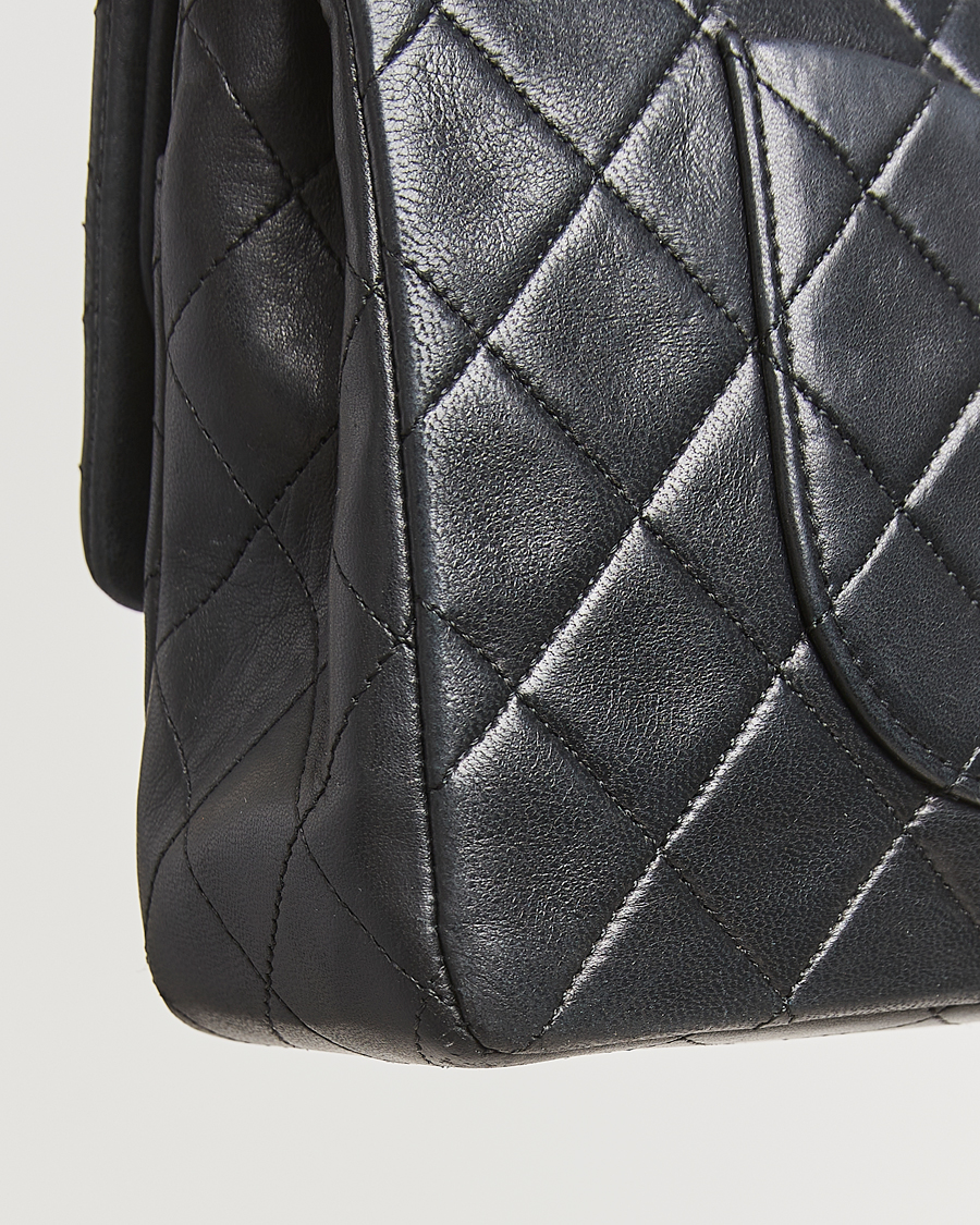 Men | Chanel Pre-Owned Classic Medium Double Flap Bag Lambskin Black | Chanel Pre-Owned | Classic Medium Double Flap Bag Lambskin Black