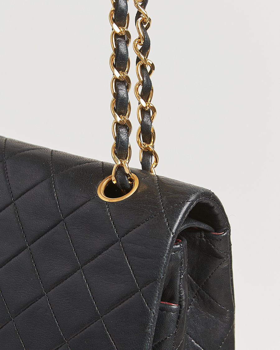 Men | Chanel Pre-Owned Classic Medium Double Flap Bag Lambskin Black | Chanel Pre-Owned | Classic Medium Double Flap Bag Lambskin Black