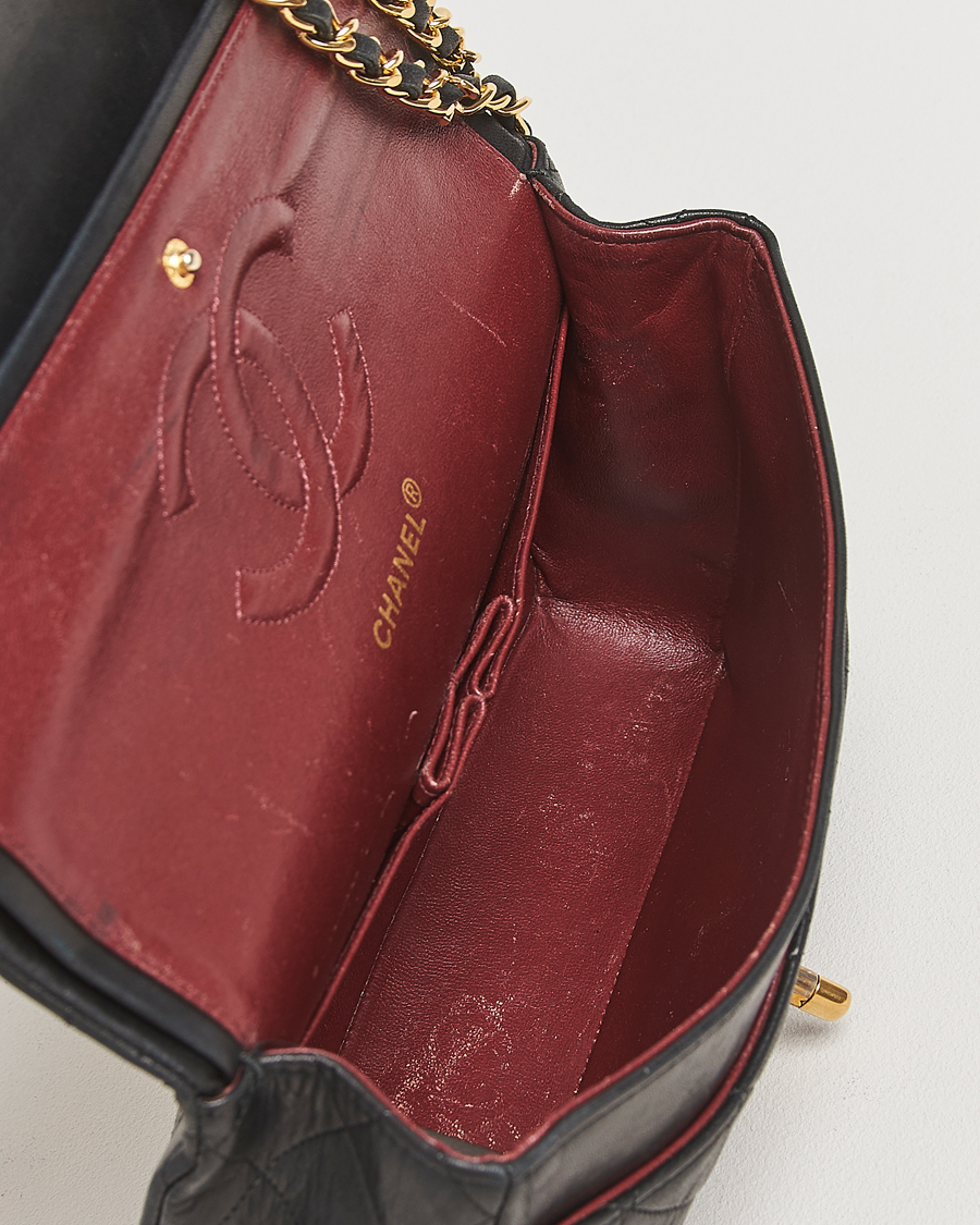 Men | Chanel Pre-Owned Classic Medium Double Flap Bag Lambskin Black | Chanel Pre-Owned | Classic Medium Double Flap Bag Lambskin Black