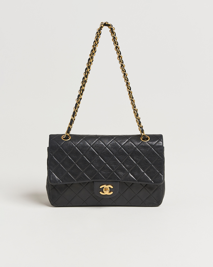 Men | Chanel Pre-Owned Classic Medium Double Flap Bag Lambskin Black  | Chanel Pre-Owned | Classic Medium Double Flap Bag Lambskin Black 