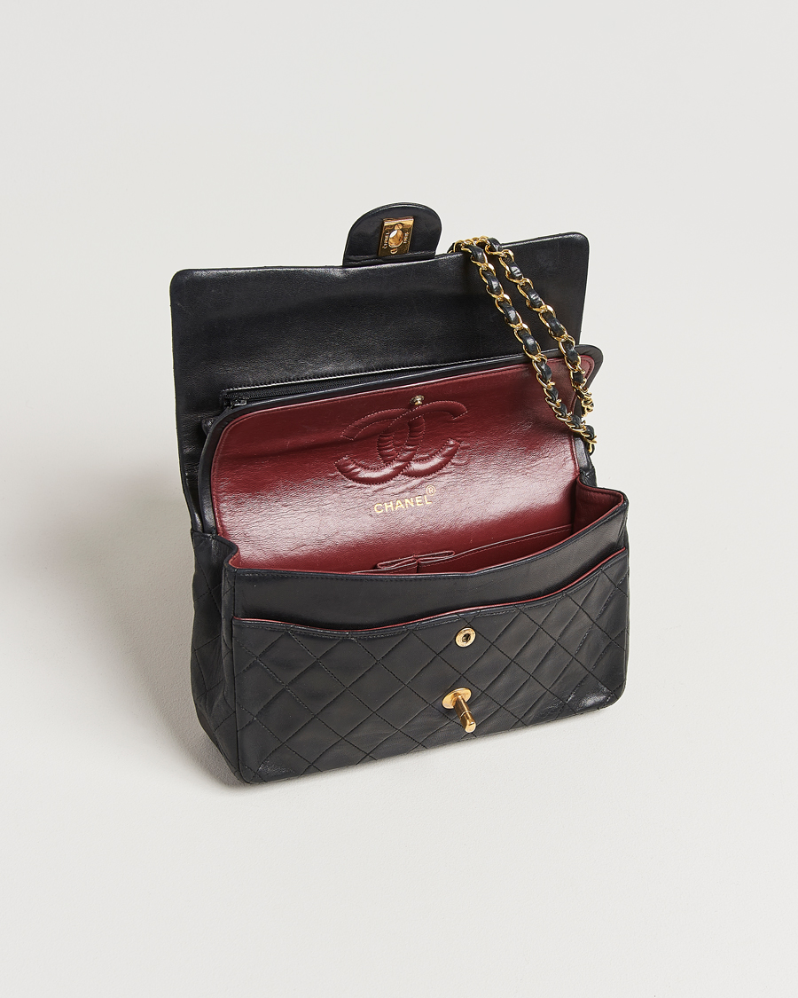 Men | Chanel Pre-Owned Classic Medium Double Flap Bag Lambskin Black  | Chanel Pre-Owned | Classic Medium Double Flap Bag Lambskin Black 