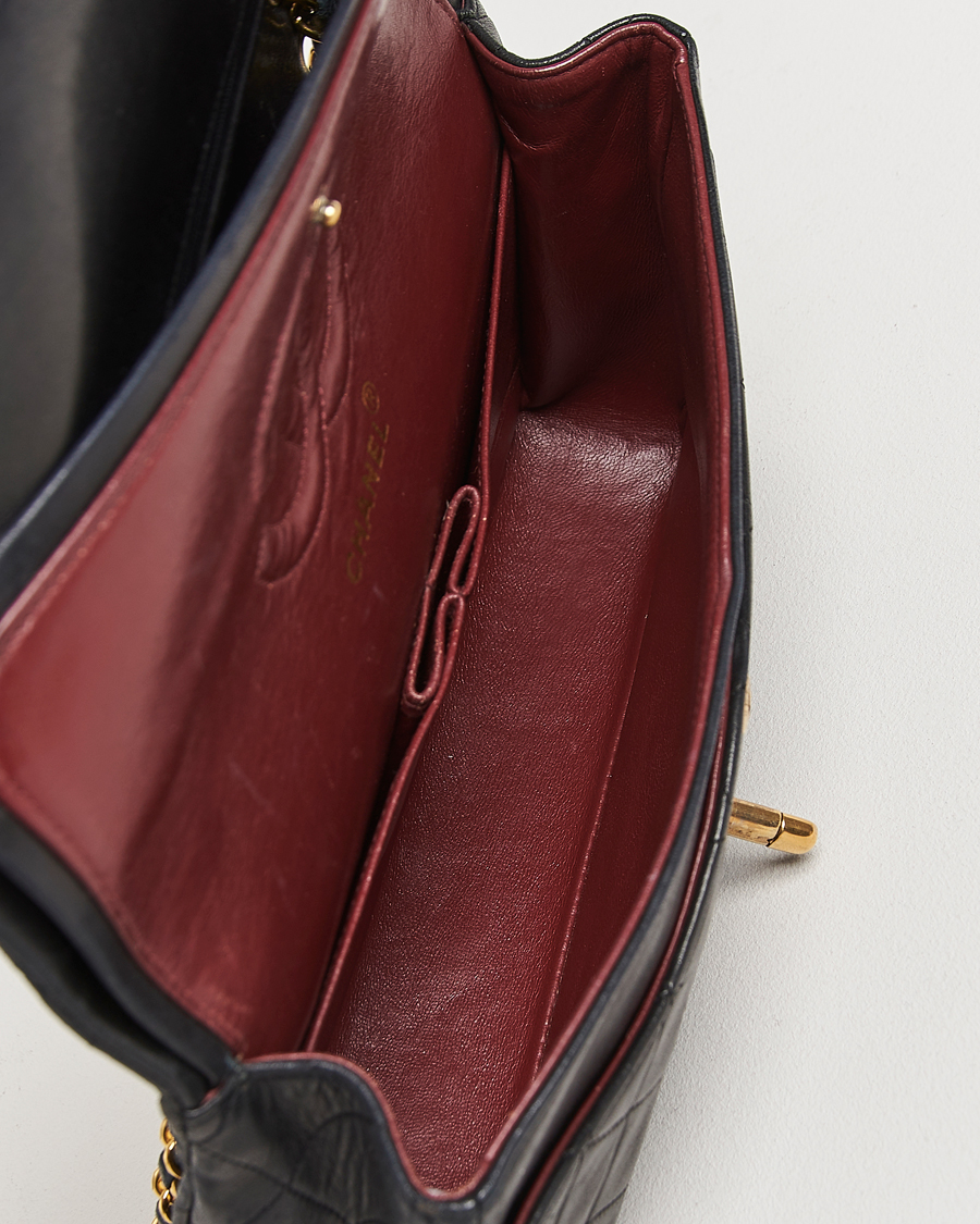 Men | Chanel Pre-Owned Classic Medium Double Flap Bag Lambskin Black  | Chanel Pre-Owned | Classic Medium Double Flap Bag Lambskin Black 