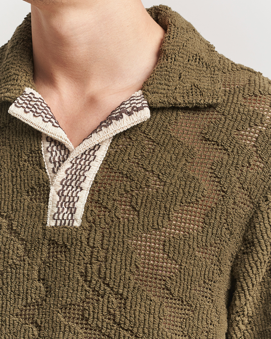 Men | Shirts | OAS | Cuba Crochet Shirt Pine Verve
