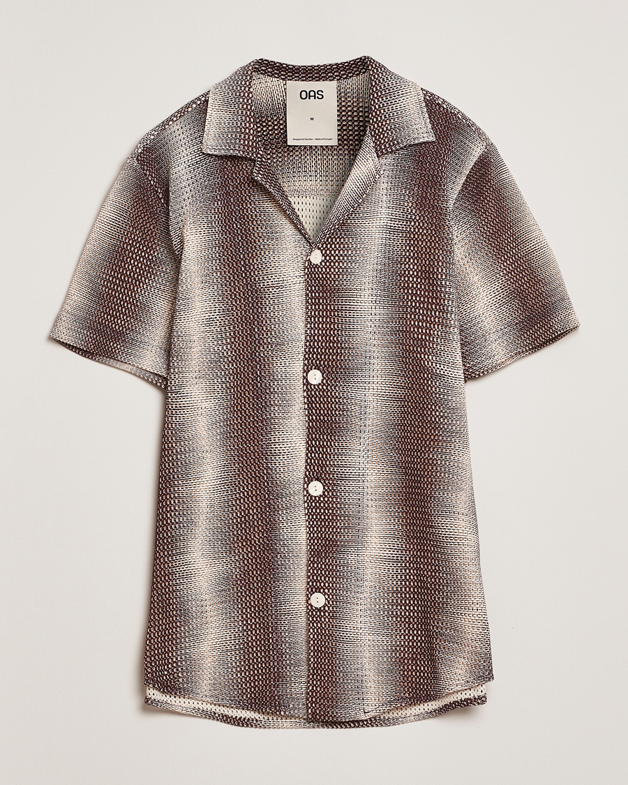 Men | Shirts | OAS | Short Sleeve Cuba Net Shirt Merlot Echo